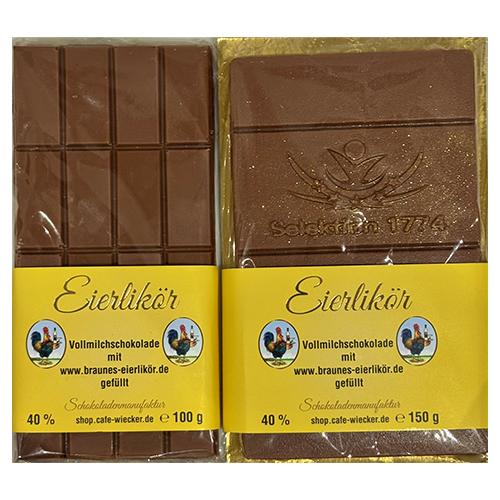 Gefüllte Vollmilchschokolade Braunes Eierlikör