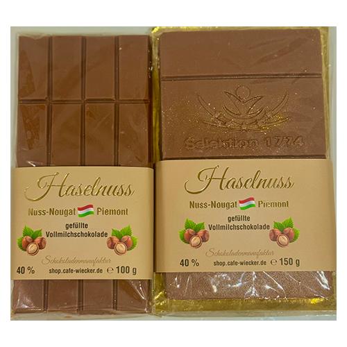 Gefüllte Vollmilchschokolade Haselnuss Piemont