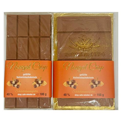 Gefüllte Vollmilchschokolade Nougat Crisp
