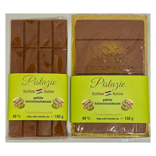 Gefüllte Vollmilchschokolade Pistazie Sizilien