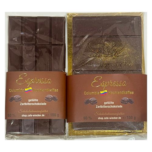 Gefüllte Zartbitterrschokolade Espresso Columbia