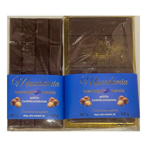 Gefüllte Zartbitterrschokolade Macadamia Australien