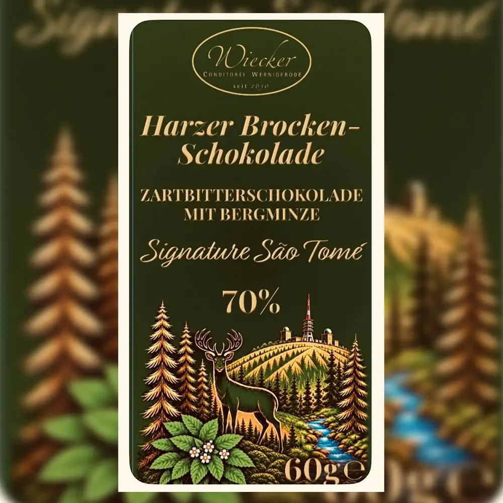 Harzer Brocken Schokolade – Zartbitterschokolade mit Bergminze